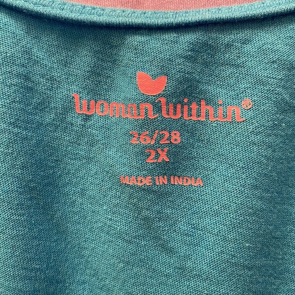 EUC Woman Within Ruffled Tank Top in Ocean Blue, Size 26/28 - Picture 2 of 7